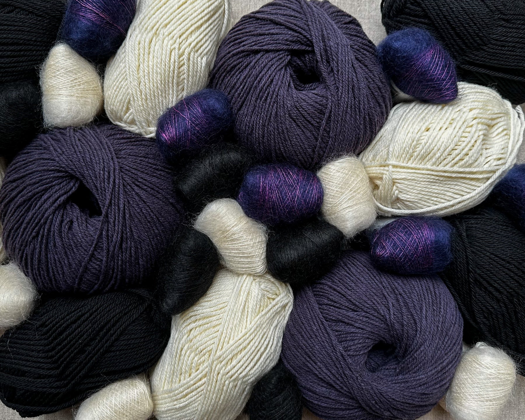 yarns in wednesday addams colours