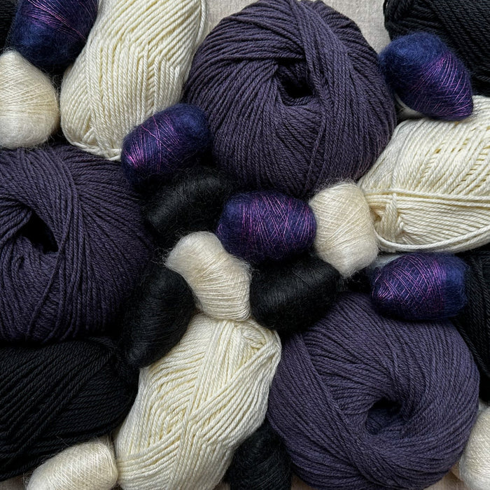 yarns in wednesday addams colours