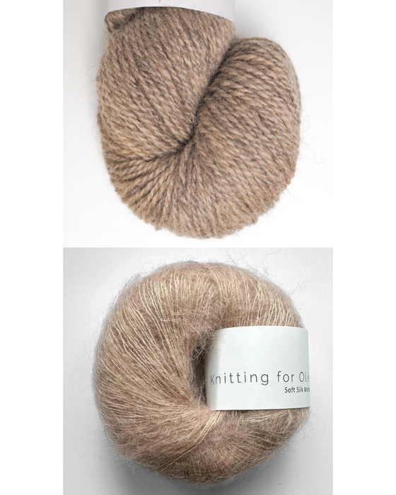 Cardigan No. 11 - Strickpaket (Hjelholts Håndværksgarn + Soft Silk Mohair)