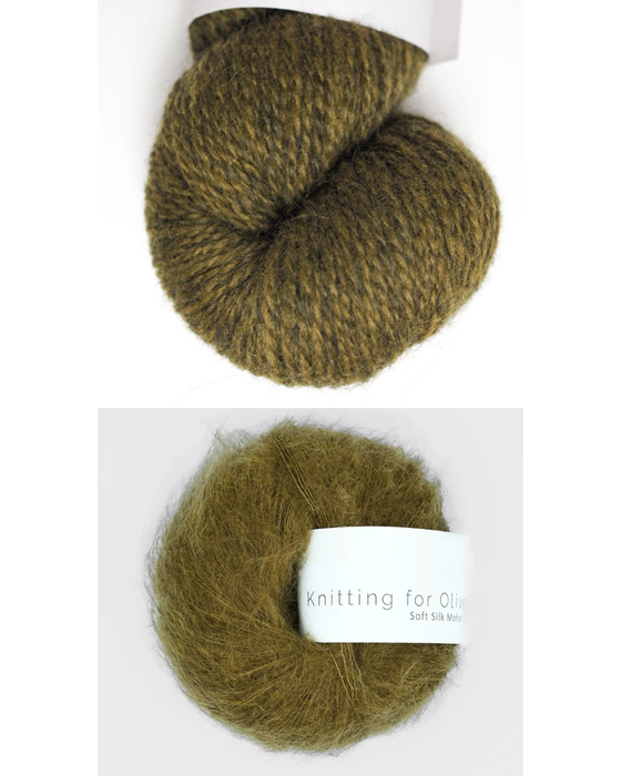 Cardigan No. 11 - Strickpaket (Hjelholts Håndværksgarn + Soft Silk Mohair)