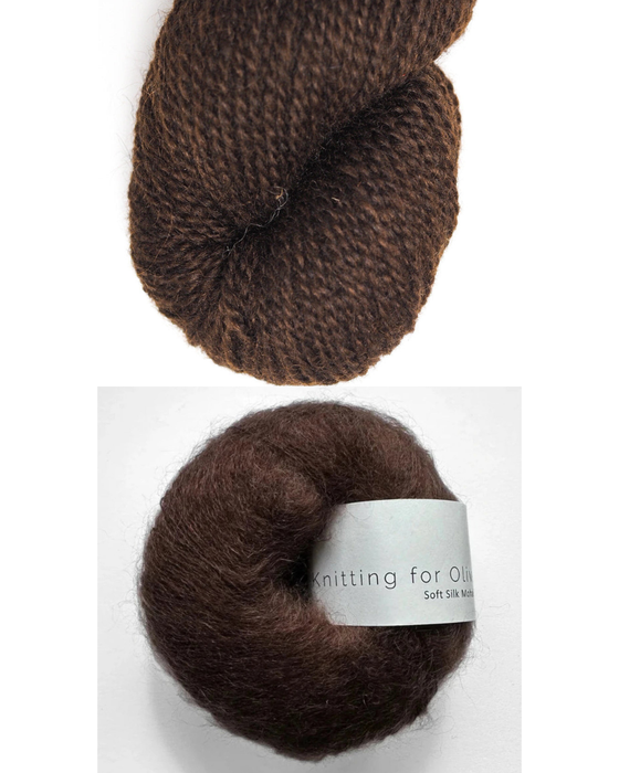 Cardigan No. 11 - Strickpaket (Hjelholts Håndværksgarn + Soft Silk Mohair)