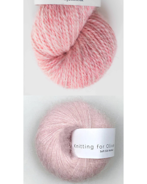 Cardigan No. 11 - Strickpaket (Hjelholts Håndværksgarn + Soft Silk Mohair)
