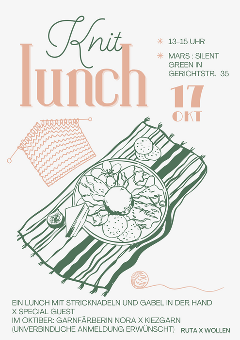 ANMELDUNG: Knit Lunch am 17.10.25 mit Special Guest Nora x Kiezgarn