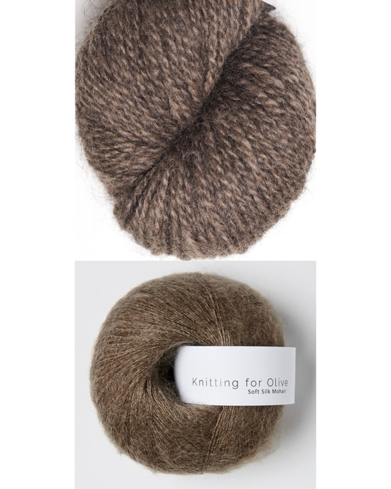 Cardigan No. 11 - Strickpaket (Hjelholts Håndværksgarn + Soft Silk Mohair)