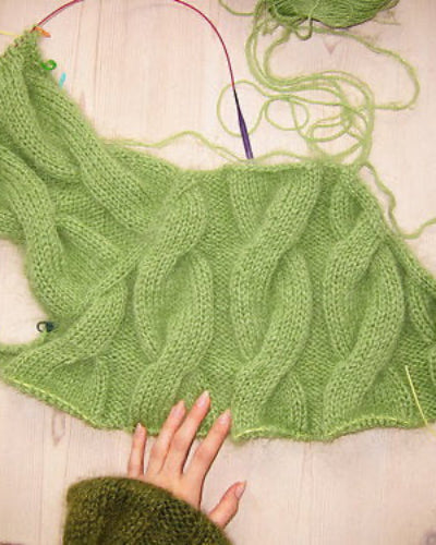 Sandok Cable Sweater - Strickpaket