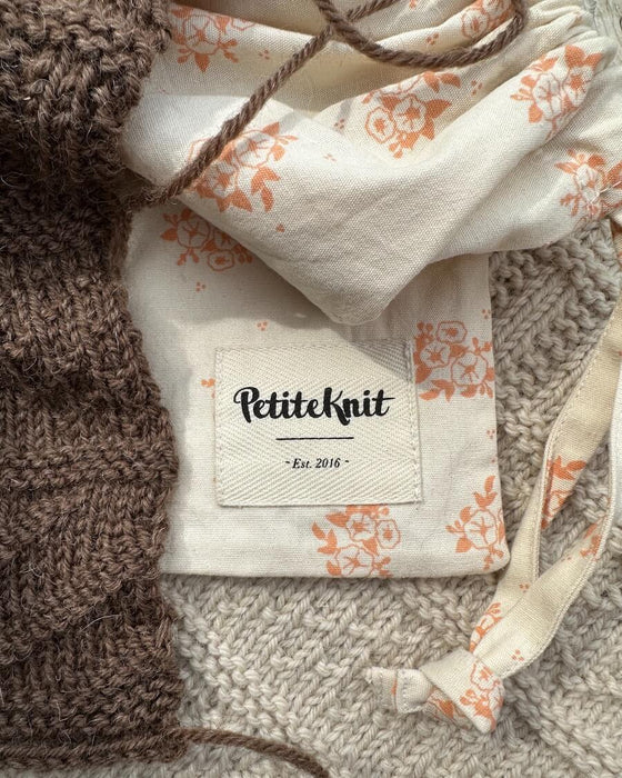 PetiteKnit -  Knitter's String Bag - Apricot Flower