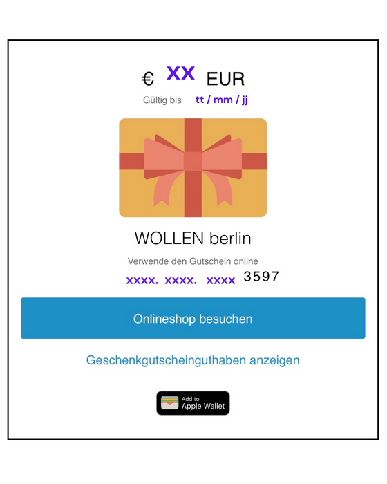 Gutschein - gültig im Laden & online