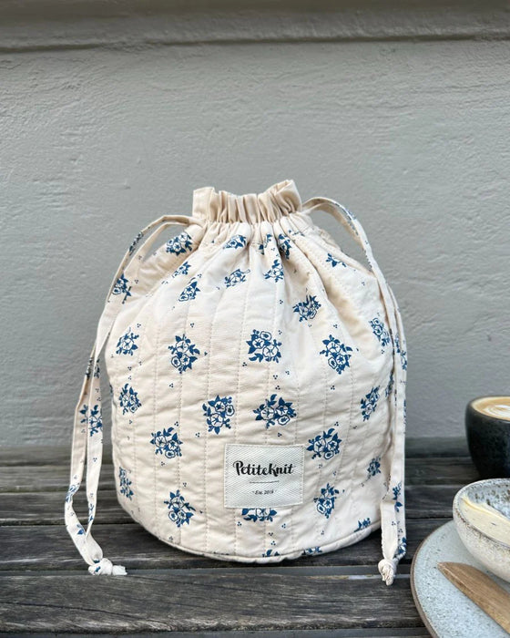 PetiteKnit "Get Your Knit Together Bag" Midnight Blue Flower