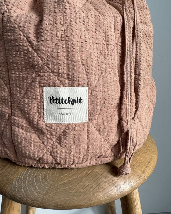 PetiteKnit "Get Your Knit Together Bag" - Praline Seersucker