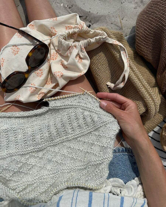 PetiteKnit -  Knitter's String Bag - Apricot Flower