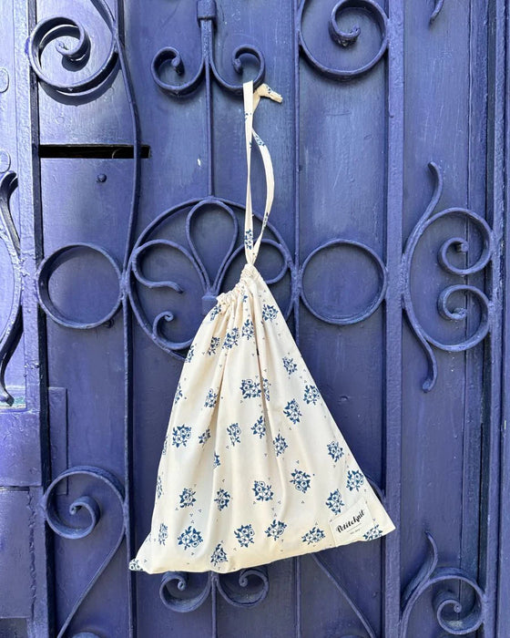 PetiteKnit -  Knitter's String Bag - Midnight Blue Flower