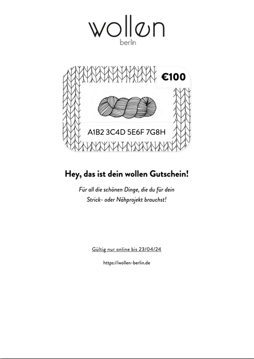 GUTSCHEIN / PDF Format - NUR im Onlineshop einlösbar